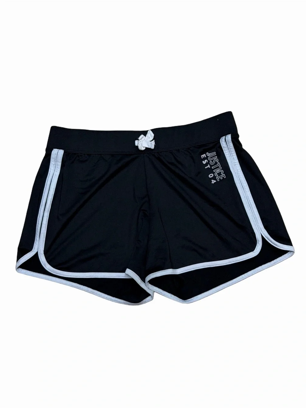 Justice Black Shorts with White Piping
